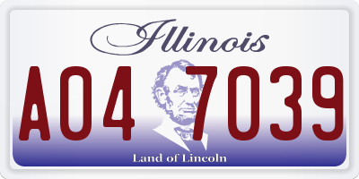 IL license plate A047039
