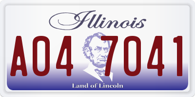 IL license plate A047041