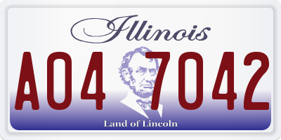 IL license plate A047042