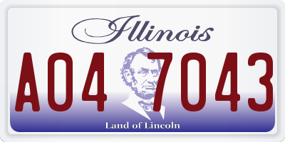 IL license plate A047043