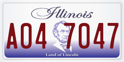 IL license plate A047047