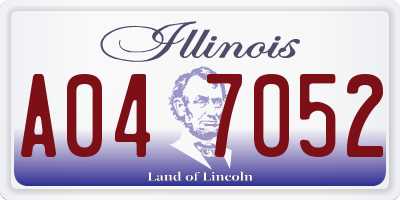 IL license plate A047052