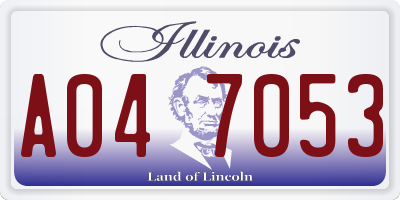IL license plate A047053