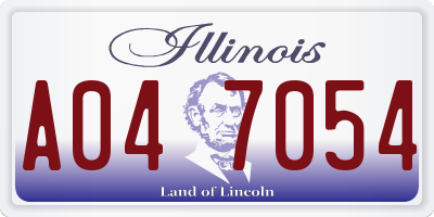 IL license plate A047054