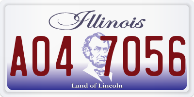 IL license plate A047056