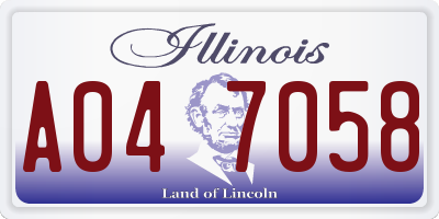 IL license plate A047058