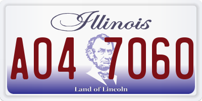 IL license plate A047060