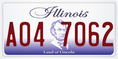 IL license plate A047062
