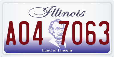 IL license plate A047063