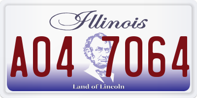 IL license plate A047064