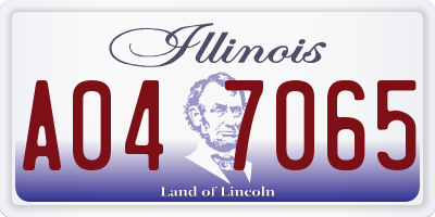 IL license plate A047065