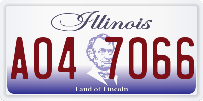 IL license plate A047066