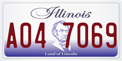 IL license plate A047069