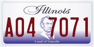 IL license plate A047071