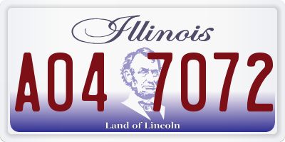 IL license plate A047072