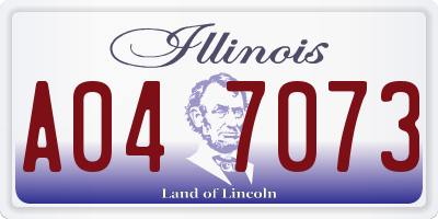 IL license plate A047073