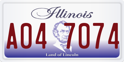 IL license plate A047074