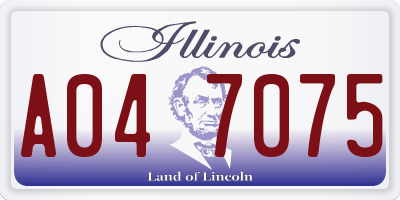 IL license plate A047075