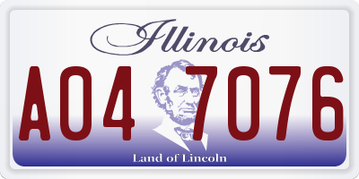 IL license plate A047076