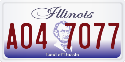 IL license plate A047077
