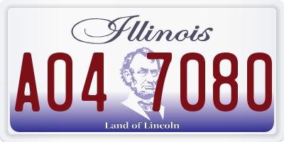 IL license plate A047080