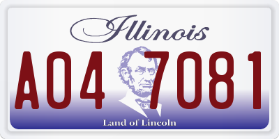 IL license plate A047081