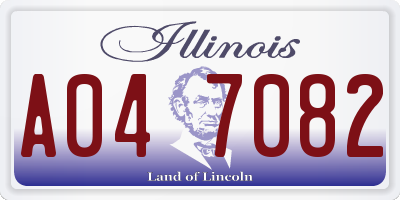 IL license plate A047082