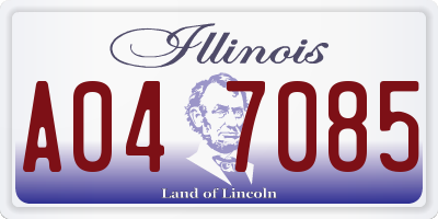 IL license plate A047085