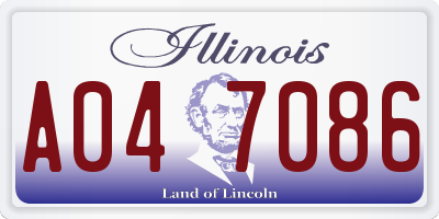 IL license plate A047086