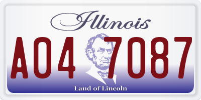 IL license plate A047087
