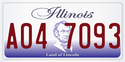 IL license plate A047093