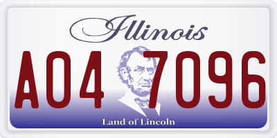 IL license plate A047096