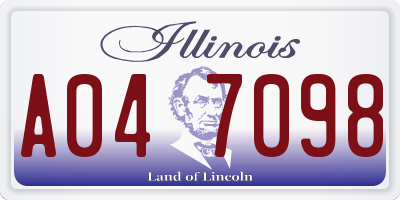 IL license plate A047098