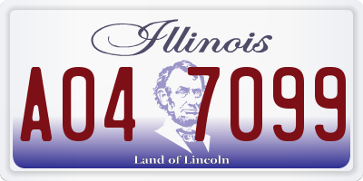 IL license plate A047099