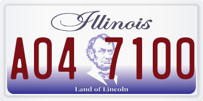 IL license plate A047100