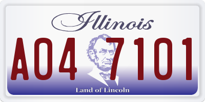 IL license plate A047101