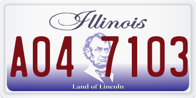 IL license plate A047103