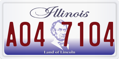 IL license plate A047104
