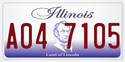 IL license plate A047105