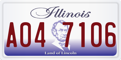 IL license plate A047106