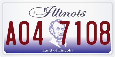 IL license plate A047108