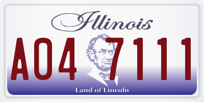 IL license plate A047111