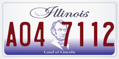 IL license plate A047112
