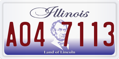 IL license plate A047113