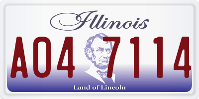 IL license plate A047114
