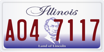 IL license plate A047117