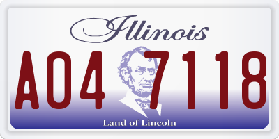 IL license plate A047118
