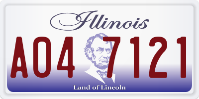 IL license plate A047121