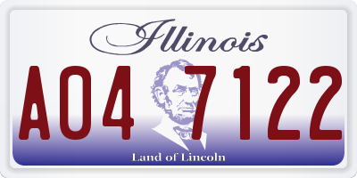IL license plate A047122