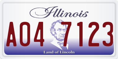 IL license plate A047123